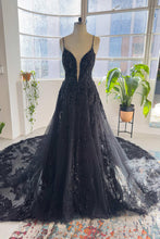 Load image into Gallery viewer, A-Line Cathedral Train Lace Tulle Wedding Dress