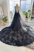 Load image into Gallery viewer, A-Line Cathedral Train Lace Tulle Wedding Dress