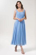 Load image into Gallery viewer, A-Line Tea Length Chiffon Bridesmaid Dress