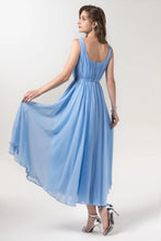 Load image into Gallery viewer, A-Line Tea Length Chiffon Bridesmaid Dress