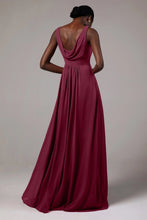 Load image into Gallery viewer, A-Line Floor Length Chiffon Bridesmaid Dress Formal Dresses