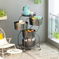 4 Layer Rotating Kitchen Storage Rack,Removable Rack Storage Shelf