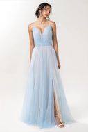 A-Line Floor Length Sparkling Tulle Bridesmaid Dress Formal Dresses